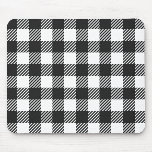 Zwart geruite Buffel Check Pattern Muismat (Voorkant)