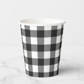 Zwart geruite Buffel Check Pattern Papieren Bekers (Achterkant)
