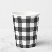 Zwart geruite Buffel Check Pattern Papieren Bekers (Links)