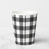 Zwart geruite Buffel Check Pattern Papieren Bekers (Rechts)