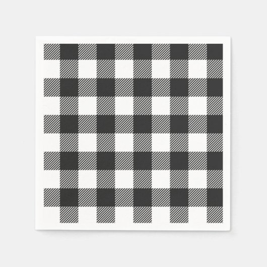 Zwart geruite Buffel Check Pattern Servet (Voorkant)