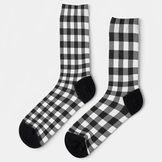 Zwart geruite Buffel Check Pattern Sokken (Links)