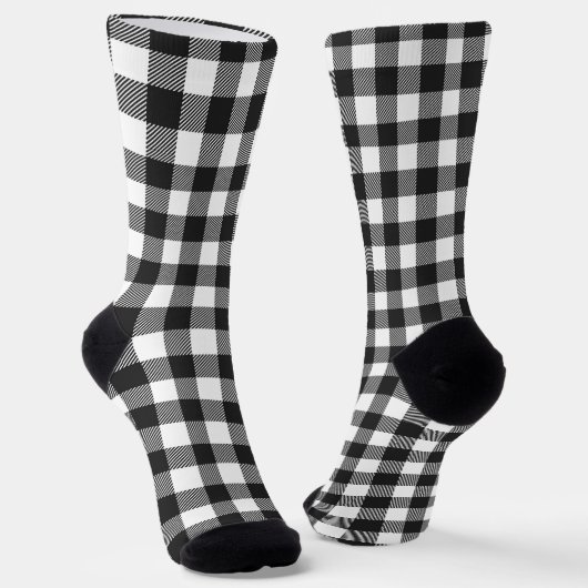 Zwart geruite Buffel Check Pattern Sokken (Gebogen)