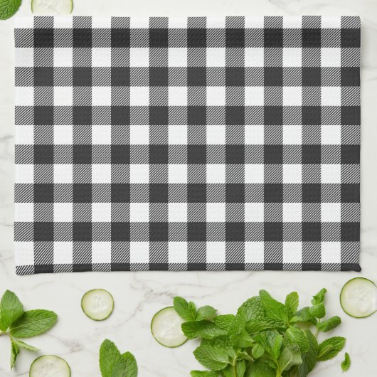 Zwart geruite Buffel Check Pattern Theedoek (Gevouwen)