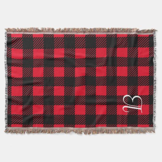 Zwart geruite Custom Throw Deken (Voorkant)