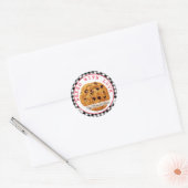 Zwart geruite gebakken met liefde kerst koekjes ronde sticker (Envelop)