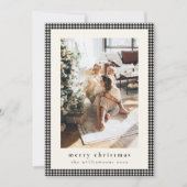  zwart geruite twee verticale foto's kerst feestdagenkaart (Voorkant)