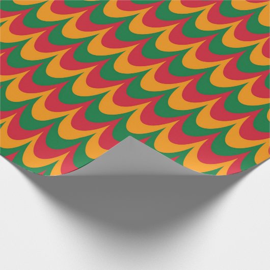 Zwart Geschiedenis Geel, Rood, Groen Golfgolvend P Cadeaupapier (Hoek)