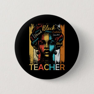 Zwart Geschiedenis Leraar Afro-Amerikaanse Vrouwen Ronde Button 5,7 Cm