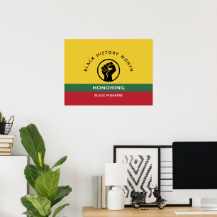 Zwart Geschiedenis Maand Afro-Amerikaanse gebogen Poster