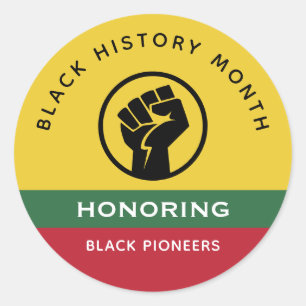 Zwart Geschiedenis Maand Afro-Amerikaanse gebogen  Ronde Sticker