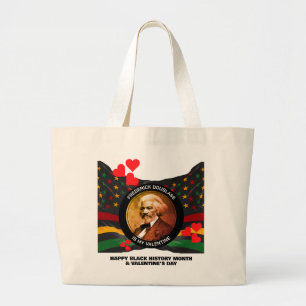Zwart Geschiedenis Maand FREDERICK DOUGLASS Valent Grote Tote Bag