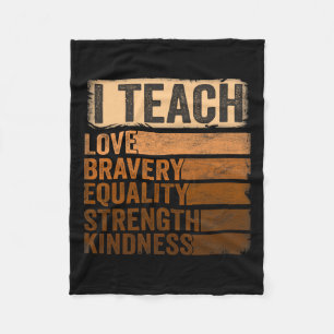 Zwart Geschiedenis Maand Kleding Ik geef les Zwart Fleece Deken