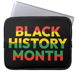 Zwart Geschiedenis Maand Laptop Sleeve 15 inch