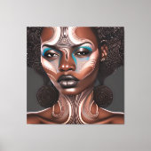 Zwart Geschiedenis Maand Melanine Meisje Magic Que Canvas Afdruk (Voorkant)