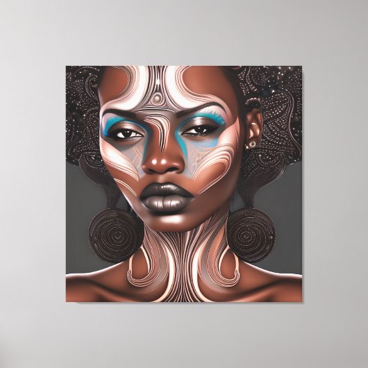 Zwart Geschiedenis Maand Melanine Meisje Magic Que Canvas Afdruk (Voorkant)