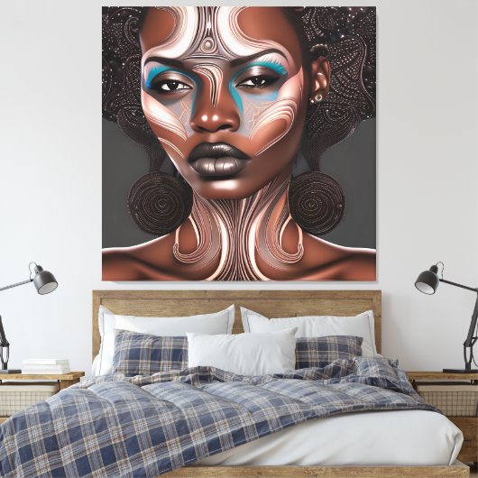 Zwart Geschiedenis Maand Melanine Meisje Magic Que Canvas Afdruk (Insitu (Slaapkamer))