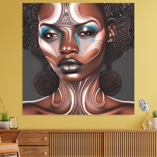 Zwart Geschiedenis Maand Melanine Meisje Magic Que Canvas Afdruk (Insitu (Woonkamer))