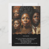 Zwart Geschiedenis Maand Viering Uitnodiging brief (Voorkant)