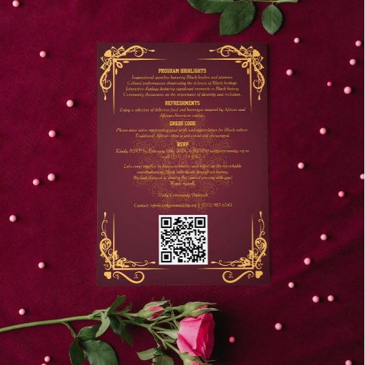 Zwart Geschiedenis Maand Viering Uitnodiging brief