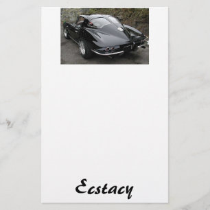 Zwart gesplitst venster Classic Corvette Briefpapier