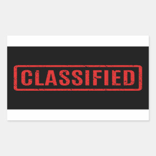 zwart gestempelde geklasseerde rechthoekige Sticke Sticker