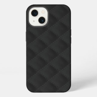 Zwart Gestikt Leer iPhone 13 Hoesje