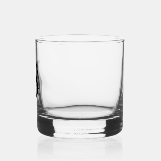 Zwart gestileerd Initiaal en achternaam Whisky Glas (Links)