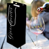 Zwart gestileerd script bruiloft Groomsman Wijn Cadeautas