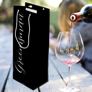Zwart gestileerd script bruiloft Groomsman Wijn Cadeautas