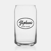 Zwart gestileerde naam bruiloft bruidsmeisje glas (Voorkant)