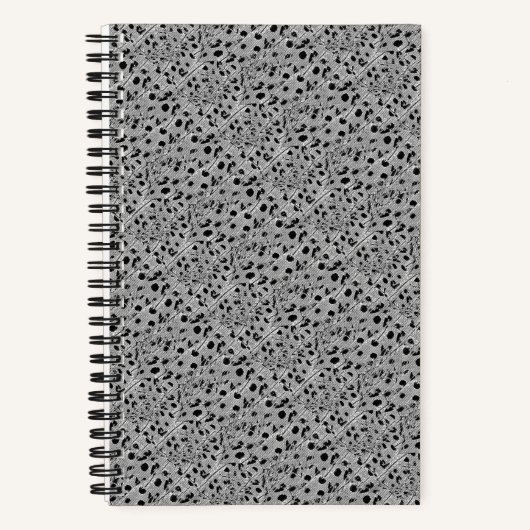 Zwart gestippeld spiraal Notitieboek (Voorkant)