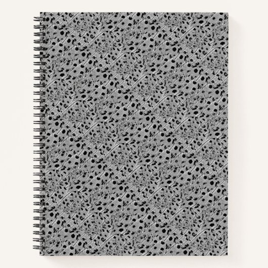 Zwart gestippeld spiraal Notitieboek (Voorkant)