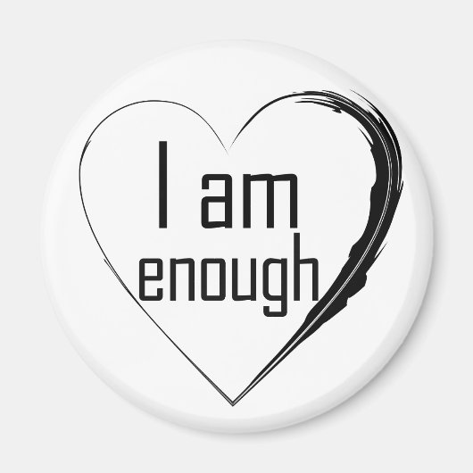 zwart gevederd hart 'Ik ben genoeg' Magneet (Voorkant)