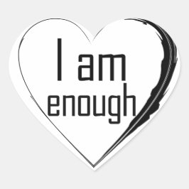 zwart gevederd hart 'Ik ben genoeg' Sticker