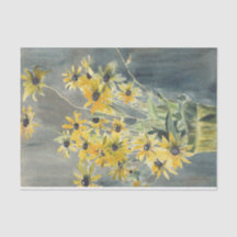 Zwart-geverfde susan in vase waterverf