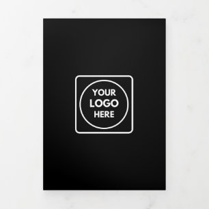 zwart gevouwen brochure   Custom Modern Business Drieluik Kaart