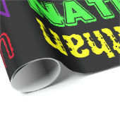 Zwart Gift Wrap neon kleurnaam Collage Cadeaupapier (Rol Hoek)