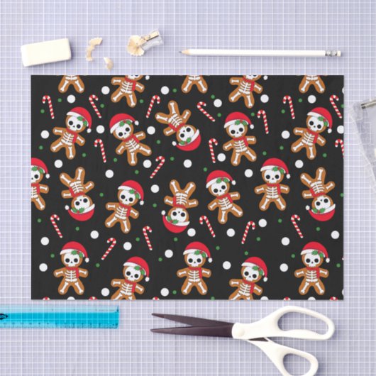 Zwart Gingerbread Skelet Tissuepapier (Craft)