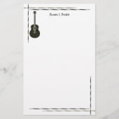 Zwart gitaar ontwerp briefpapier (Voorkant)