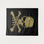 Zwart glam naar de beengoudschedel wandkleed (Voorkant (horizontaal))