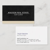 Zwart glanzend / Beige afwerking Visitekaartje (Voorkant / Achterkant)