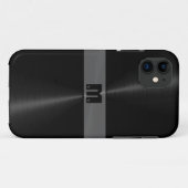 Zwart Glanzend RVS Metaal 7 Case-Mate iPhone Case (Achterkant (horizontaal))