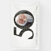 Zwart Glitter 50e Jubileum Foto Spandoek (Verticaal)