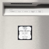 Zwart glitter Diamond harten sparen de datum magne Magneet (Insitu (Vaatwasser))