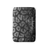 Zwart Glitter en Leopard Print Badmat (Voorkant Verticaal)