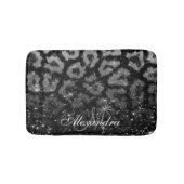 Zwart Glitter en Leopard Print Badmat (Voorkant)