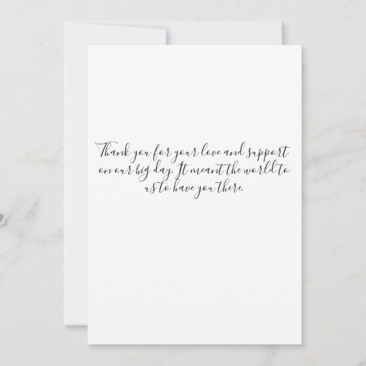 Zwart Glitter & Eucalyptus Bruiloft Dank u kaart (Achterkant)