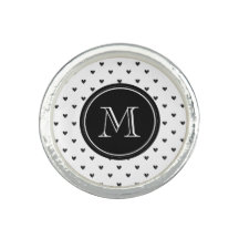 Zwart glitter hart met monogram