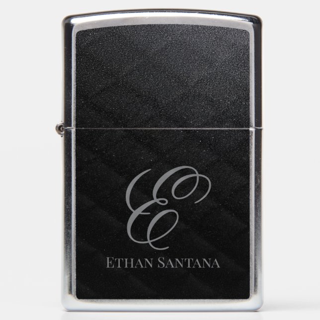Zwart Glitter Monogram (Voorkant)